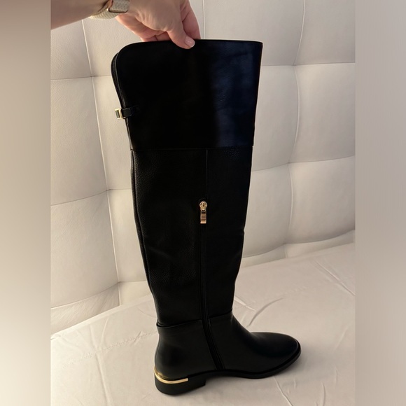 Brand new black leather knee high boots.  Still in box. - Picture 3 of 4